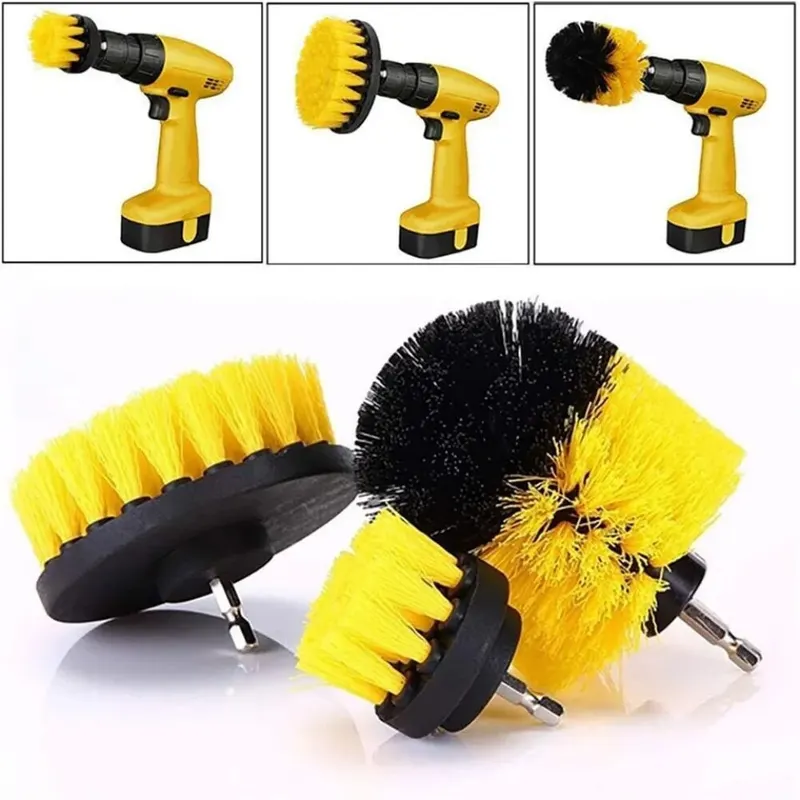 Commercial Kitchen Cleaning - Set di 3 spazzole per trapano,