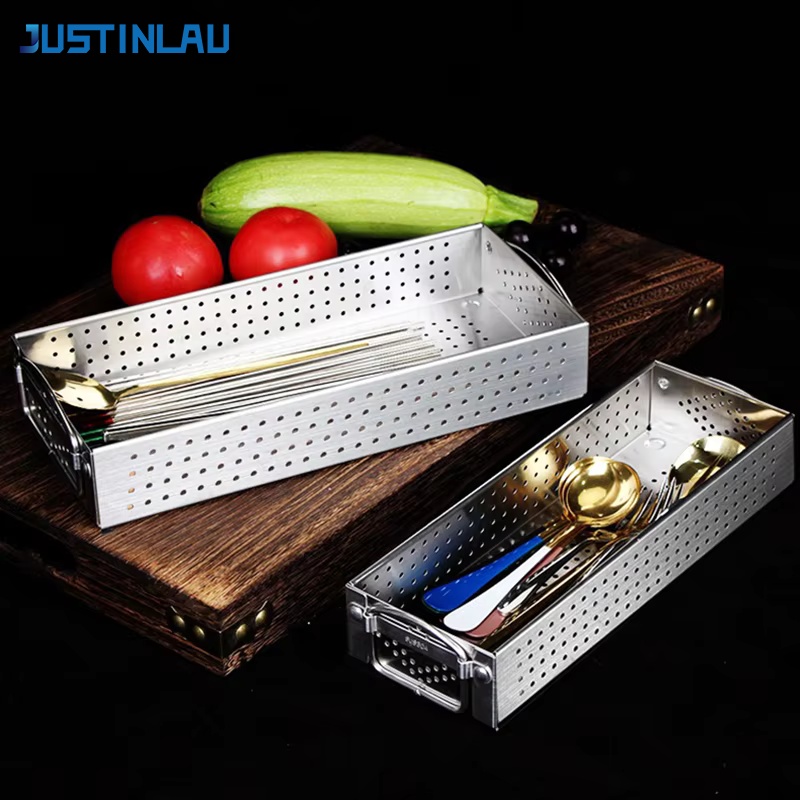 Commercial Kitchen Knife Holder - JUSTINLAU Scatola Portaposate in Acciaio Inossidabile,