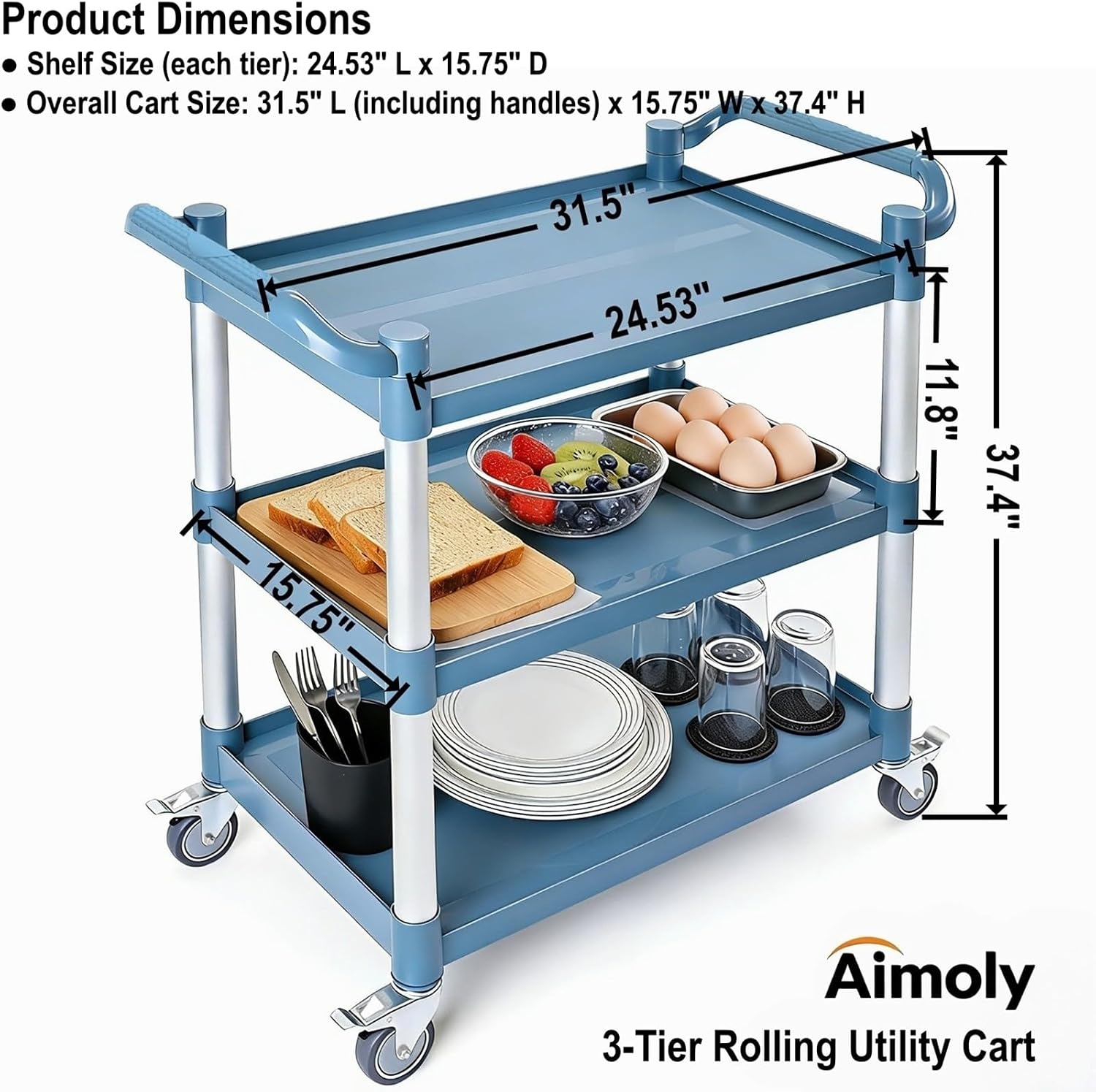 Carrello di Servizio a 3 Ripia - Commercial Kitchen On Wheels recensione e prezzo