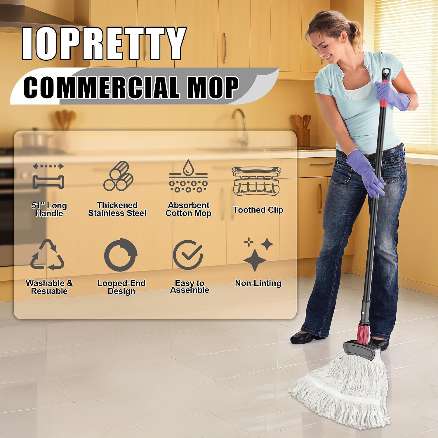 Mop Commerciale per Pulizia Pa - Commercial Kitchen Vinyl Flooring recensione e prezzo