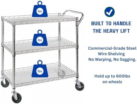Carrello da Cucina a 3 Ripiani - Commercial Kitchen On Wheels recensione e prezzo